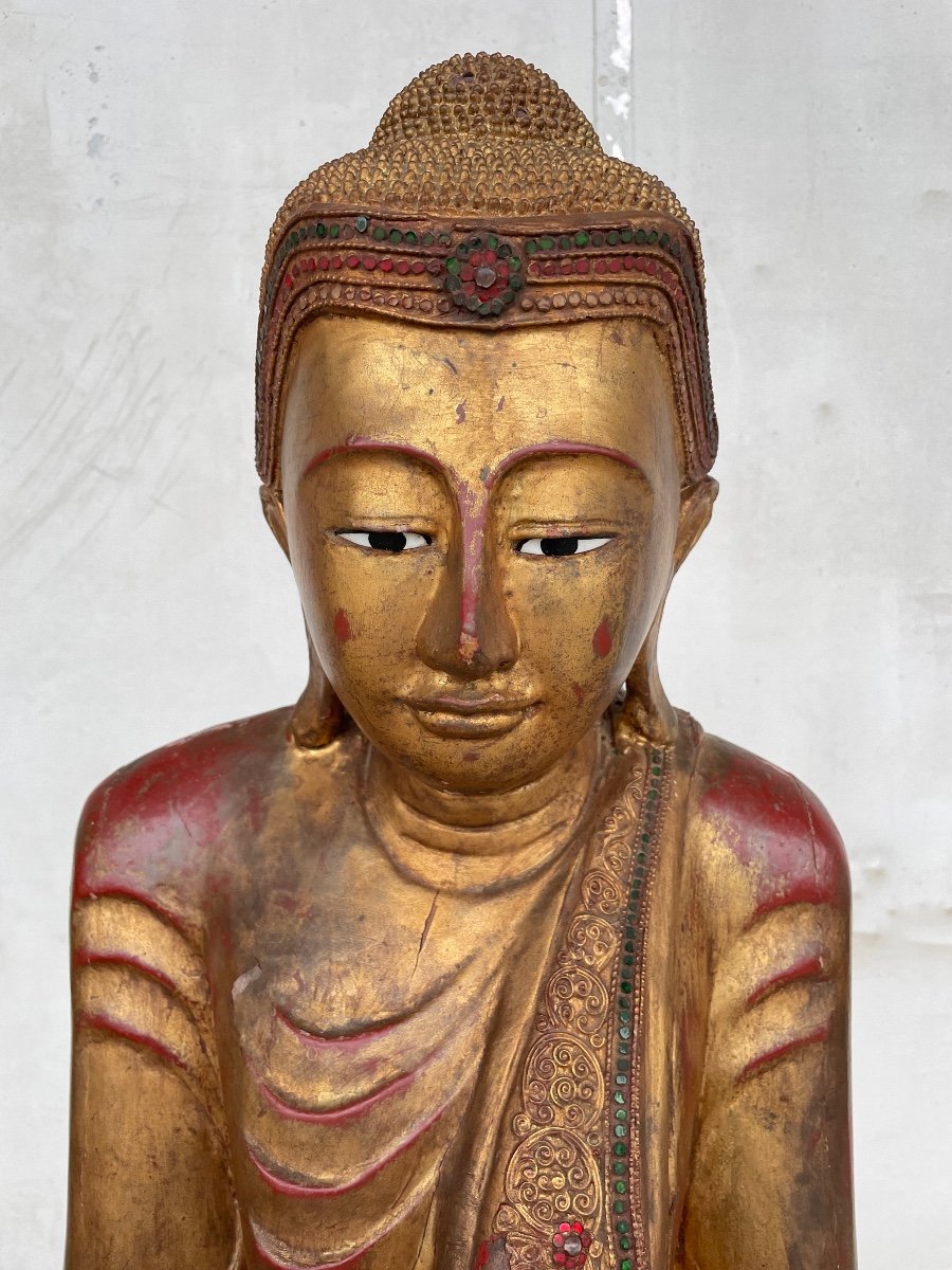 Large Buddha Mandalay Burma 165 Cm 20th Century-photo-2